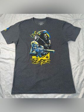 Zero Foxtrot Men’s Graphic T-Shirt “Fear the Reaper”,  Gray, Large